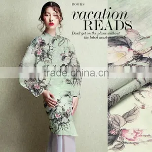 SILK LINEN FABRIC 14m/m Width 55"-140cm 30%Silk Fabric+70%Linen Vintage Dress 2016New Elegant Design Fashion Fabric Pattern Silk thumbnail-2
