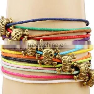 2016 Colourful Multilayer Rope Bracelet With Antique Bronze Bear Charms thumbnail-3