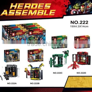 SY222 4pcs/lot Superheroes IronMan BatMan Flash Green Arrow Minifigure Building Block Toys thumbnail-1