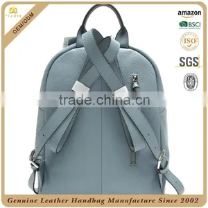CSS1500-001 Ladies Simple Pebbled Cow Leather 100 % Genuine Leather Backpack thumbnail-3