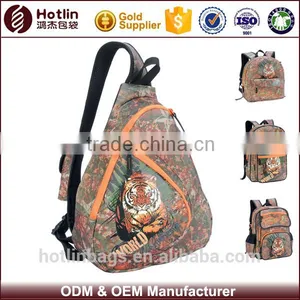 Tiger Print Pattern Sports Backpack Single Shoulder Bag thumbnail-1