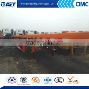 Hot Sale CIMC Brand Three Axle Flat-Bed Trailer For Sale thumbnail-3
