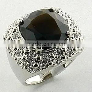 Fashion Cocktail Smoky Topaz Glass Ring thumbnail-1