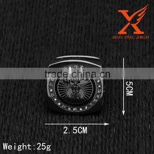 In Stock Stainless Steel Silver Personalized Excellent Quality Shriners Masonic Rings thumbnail-2