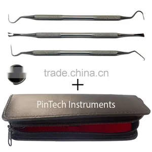 Dental Instruments Dentist Tool Kit Set of 4 Pieces With Leather Case thumbnail-1