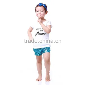 Girls Clothes Mermaid Children Shorts Set thumbnail-2