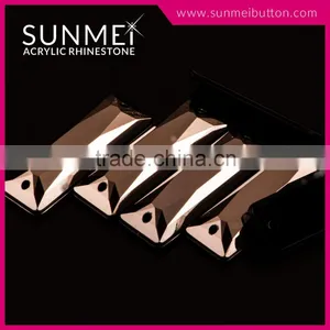 Factory Price Baguette Shape Jet Hematite Sewing Acrylic Gems In Stock thumbnail-1