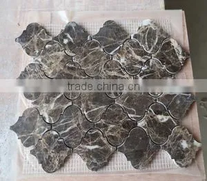 Polished Dark Emperador Marble Mosaic Picture thumbnail-5