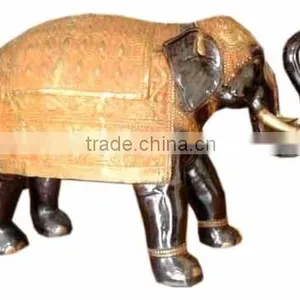 Brass Elephant Statue , Brass Animal Figures , Sculptures thumbnail-1