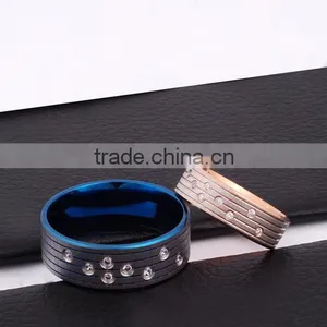 Hot Sale Latest Gold Ring Designs Diamond Gay Men Wedding Ring in Stainless Steel thumbnail-5