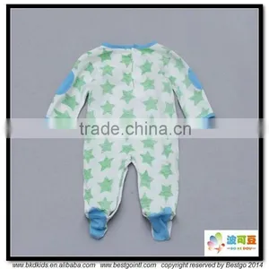 BKD 2016 Contrast Color Pockets Baby Boys Romper and Flock Printed Baby Clothes thumbnail-2