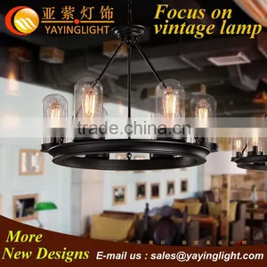Luxurous European Edison Bulb Big Iron Pendant,American Style Hotel and Home Pendant Lamp,asian Chandelier Big Round Lamp thumbnail-1