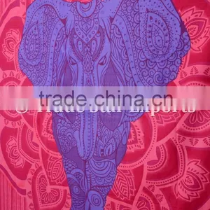 Ethnic Good Luck Indian Elephant With Lotus Mandala Home Decor Hippie Wall Art Bohemian Wall Hanging Tapestry thumbnail-3