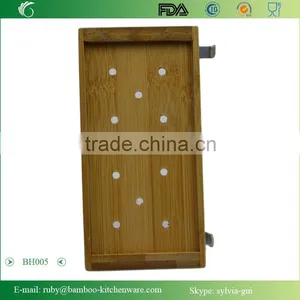 BH005/Hanger Bamboo Flatware Dish Rack Holder Accessory With Metal Utensil Clips thumbnail-4