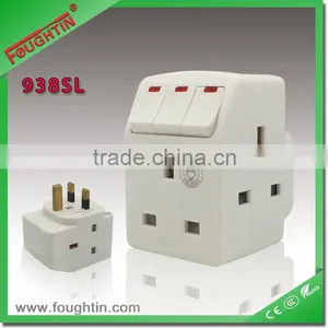 13A Travel Adaptor With Three Switch and Fuse Universal Adaptor thumbnail-1