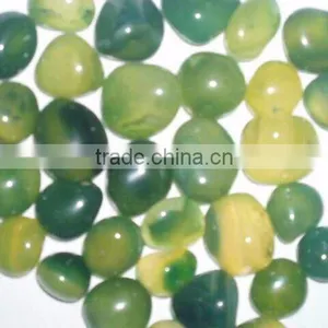 GREEN DOUBLE SHADDED ONYX DYED TUMBLEED PEBBLES STON thumbnail-1