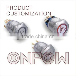 ONPOW Latching Metal Push Button(customized for All the Metal Series,CE,CC,ROHS,IP65,IP67) thumbnail-1