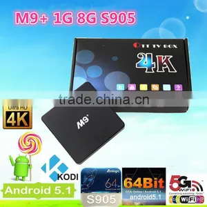 M9+ KODI 16.1 Android Tv Box Quad Core Amlogic M8S PRO S905 Android Tv Box, M9 Plus 4K Smart TV Box thumbnail-1
