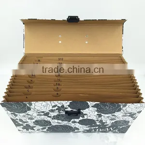 Functional Accordion Paper File Pocket Box With Divider thumbnail-1