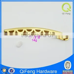 F-1942 Bag Handle for Accessory Half Round Flower Shape Gold Color thumbnail-1