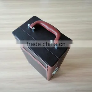 Chinese Factories Wholesale Custom High-grade PU Leather 2 Bottles of Red Wine Box, Black Gift Box thumbnail-4