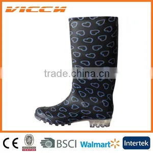 Black Loving-heart Cheap Lady Pvc Rain Boots in Hangzhou thumbnail-1