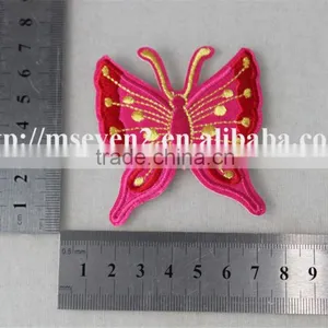 Fancy Design 7*8cm Cotton Embrodidery Trim Patch in Pink Butterfly Design for Garment thumbnail-6