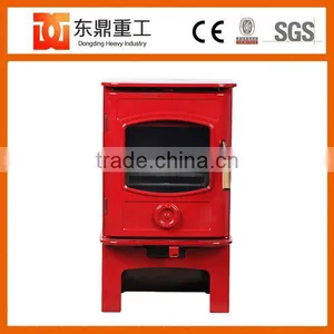 Red Colour Enamel Wood Burner Stove/Fireplace With European Style HF905UAE for Selling thumbnail-5