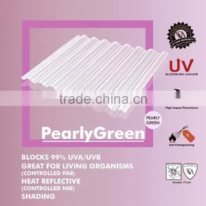 Translucent Polycarbonate Corrugated ROMA Sheet Ideal for Greenhouse (Pearly Green ROMA) thumbnail-1