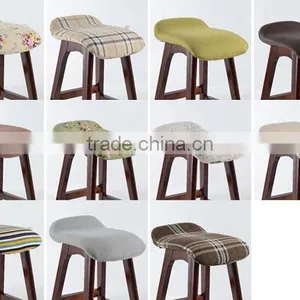 2015 Antique Wood and Fabric High Bar Chair BAR00001 thumbnail-3
