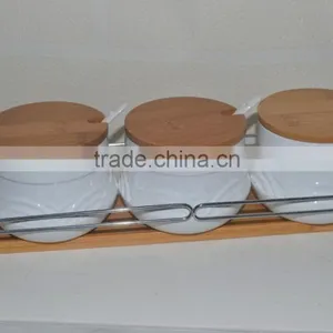 Hot Sale High Quality 2015 New Style Bone Porcelain Canisters/pepper Bottle Sets/3pcs Ceramic Canister Sets thumbnail-2