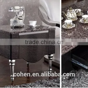 High Quality Stainless Steel Legs MDF Storage Cabinets Corner Tables for Living Room Furniture thumbnail-1