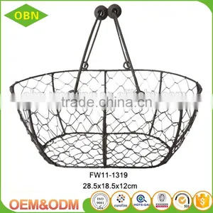 Handmade Small Chicken Wire Basket Wholesale With Handle thumbnail-2