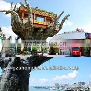 China Manufacturer Make Imitated Decorative Artificial Ficus Banyan Tree House for Outside Decoration thumbnail-1