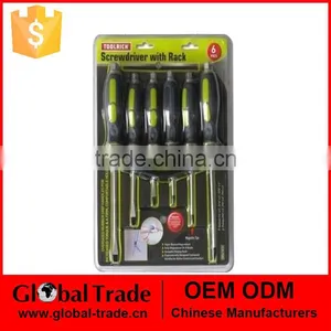 T0346 6Pc Slotted Phillips Screwdriver With Rack thumbnail-1