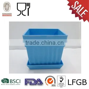 Plastic Square Flower Pot With Blue Color thumbnail-1