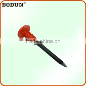 H6002 Stone Chisel With Red Rubber Handle Flat Head thumbnail-1