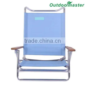 5-Position Lightweight Lay Flat Aluminum Folding Portable Reclining Chair thumbnail-2