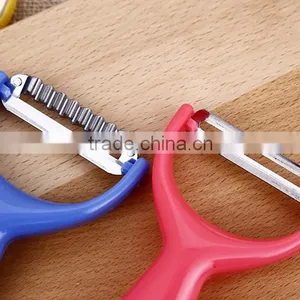 Factory Wholesale Colorful PP Handle Stainless Steel Wave Blade Multifunctional Peeler thumbnail-6