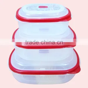 A Three-Piece Plastic Boxes Sets Square Shaped Takeaway Boxes For Food thumbnail-4