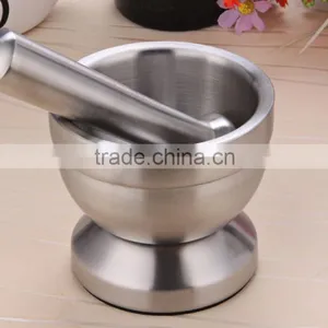 2 in 1 Manual Garlic Press Kitchen Tool Stainless Steel Spice Grinder / Mortar and Pestle Set thumbnail-6
