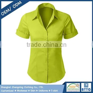 Womens Tailored Short Sleeve Button Down Shirt thumbnail-4