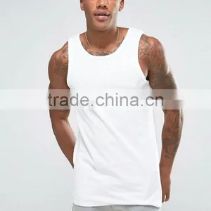 Cheapest New Design Custom Manufacture White Color Sleeveless Gym Wear Comfortable Spandex Cotton Fashion Men's Tank Tops thumbnail-1