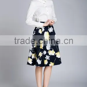 Spring-Summer Season Ladies Long Sleeve Polo Collar White Shirt Blouse thumbnail-1
