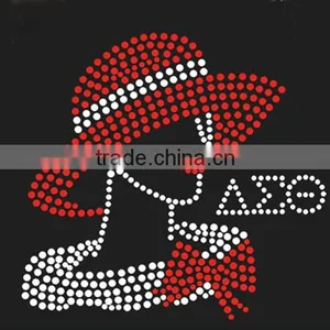 Wholesales Zeta Phi Beta Afro Girl Hot Fix Rhinestone Transfer Design thumbnail-1