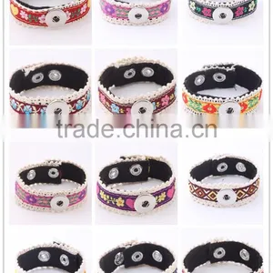 High End Snap Button Cuff Bangle Double Layers Zinc Alloy Cuff Bangle Silver Plating Women Cuff Bangle With Diy Snap Button thumbnail-5