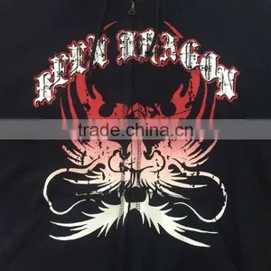 Men's New Apparel 100% Cotton Microfiber Printed Custom Zipper -up Hoodies thumbnail-5