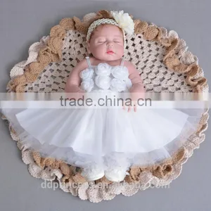 Baby Girls Birthday Dress Party Wedding Clothing Pink White Suspender Designer Dresses thumbnail-6