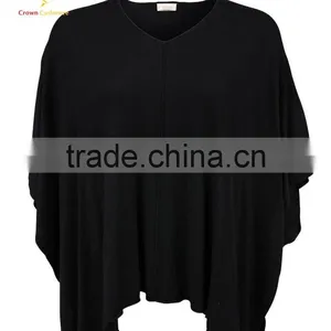 Fashion Knitted Pattern Cashmere Poncho Wraps Sweater Design thumbnail-5