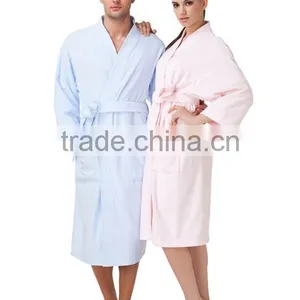 Wholesale Cotton Terry Couples Hotel White Bath Robe for Hotel thumbnail-2